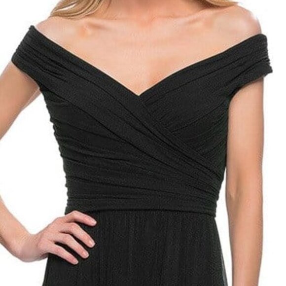 NWT La Femme 29168 Mother of the Bride Dress Jersey Wine Size 14 - Picture 3 of 7